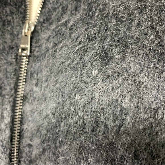 Marc Cain Knit Cardigan Jacket Sz 8 Black Gray Mohair Blend Full Zip Sweater - Picture 8 of 14